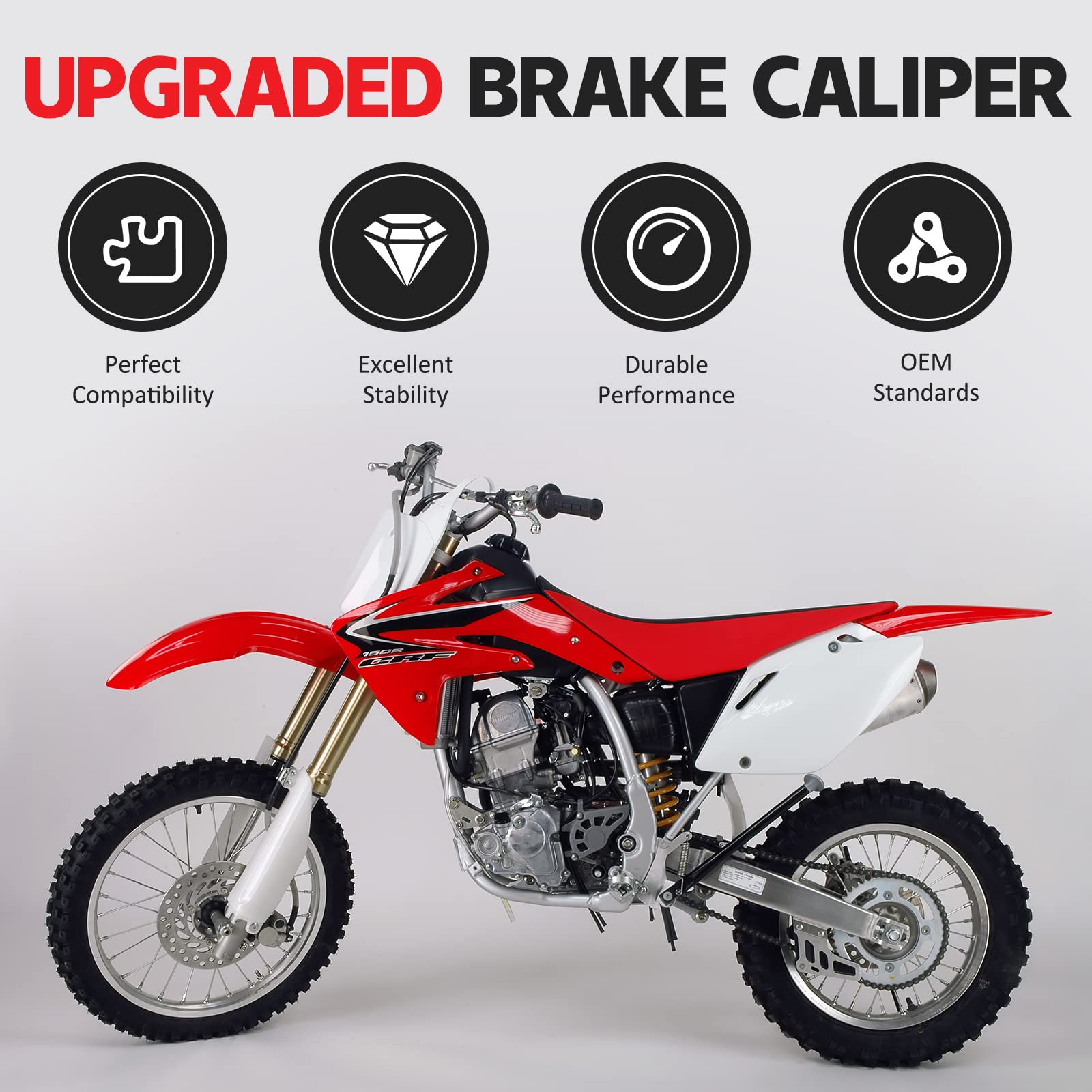 CRF150r用フロントキャリバー2ポット変更キット付き Amazon | M MATI フロントブレーキキャリパー パッド付き 45150-KSE